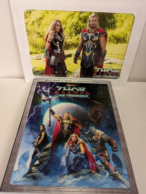 THOR LOVE AND Thunder BLU-RAY+DVD+DIGITAL CODE+ Lithograph DMC Excl ...