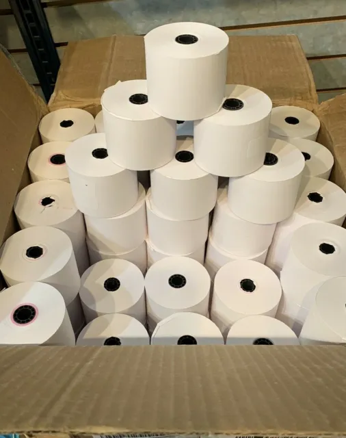 Case 100 Ct Lot Adding Machine Receipt Tape Rolls 2-1/4" x 150' White~Paper POS