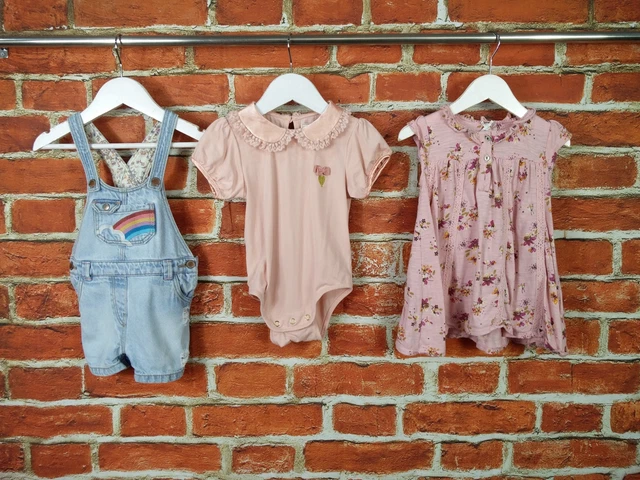 Baby Girls Bundle Age 12-18 Months Next Angel Face Bodysuit Dungaree Dress 86Cm