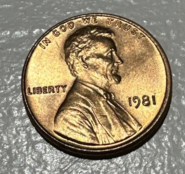 1981 Lincoln Memorial Penny No Mint Mark Absolutely STUNNING Coin
