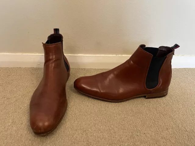TED BAKER MEN S Camroon Paisley Chelsea Ankle Boots Brown Leather UK9 32.35 PicClick UK