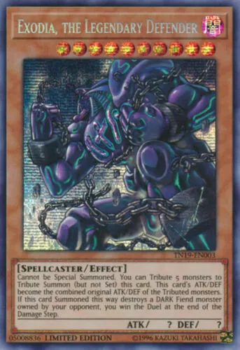 *** Exodia The Legendary Defender *** Prismatic Secret Tn19-En003 Yugioh!