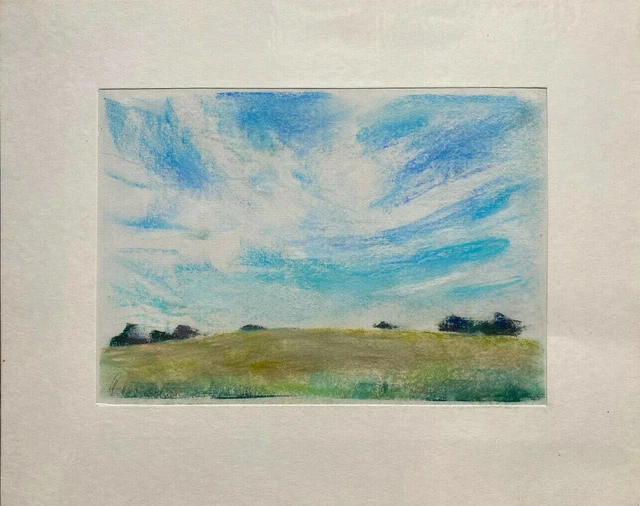 Franz Ehmke 1928 -2018 GDR Painter° Cloud Landscape With Blue Canopy