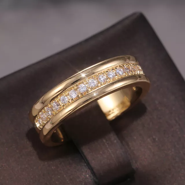 Reif-Goldring Für Damen Modeschmuck Zirkonia-Ring ▽