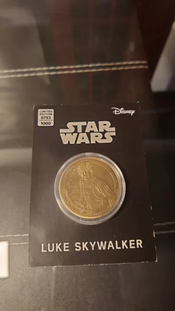 Star Wars Münze Luke Skywalker Sammlermünzen Limited Edition Nr753/1000 Disney
