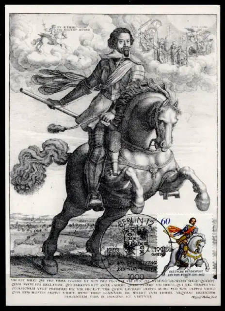 Heerführer Jan von Werth (1591-1652). Maximumkarte. Berlin. BRD 1991