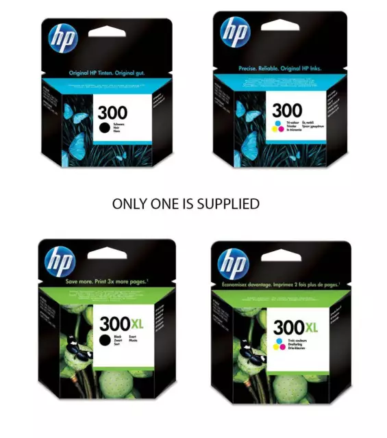 HP 300 300XL Black or Colour Genuine inkjets - choose colour and capacity