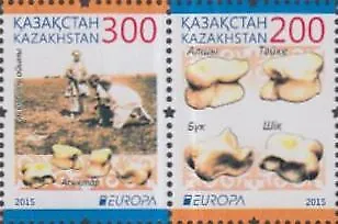 Kasachstan MiNr. Zdr.906+905 Europa 15, Hist.Spielzeug, Schagai-Spiel