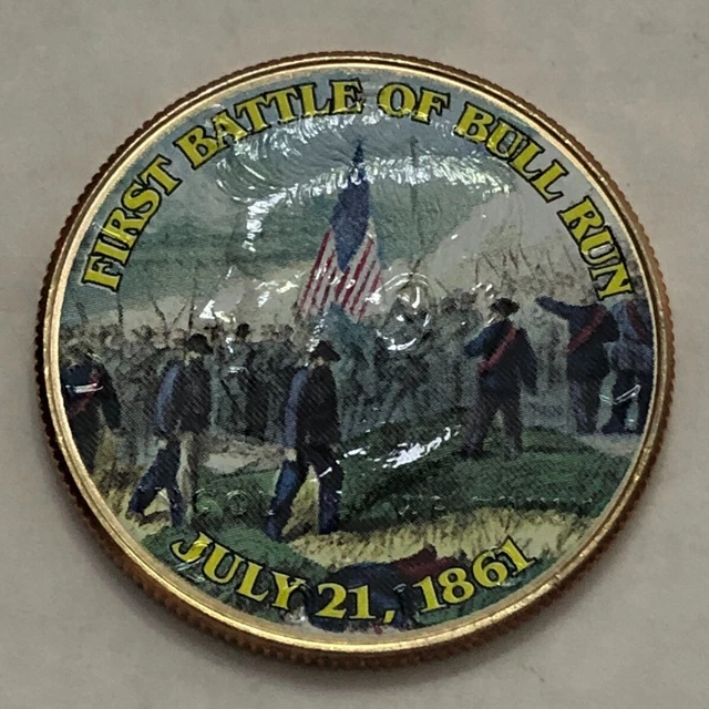 Colorized Kennedy half dollar. CIVIL WAR. FIRST BATTLE OF BULL RUN JULY 1861 #66