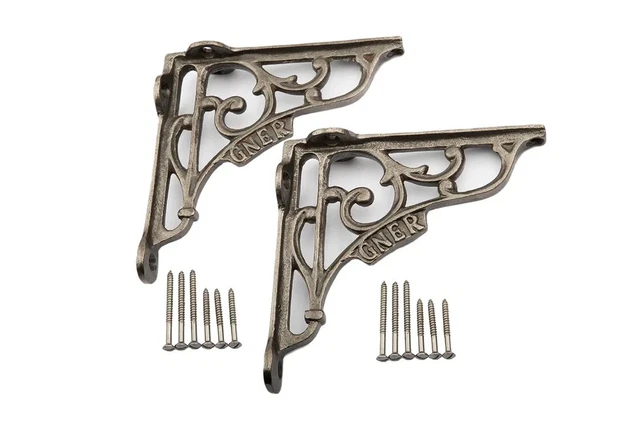 Wonderful Cast Iron 7X7.5'' Wall Shelf Brackets Gner | Pair