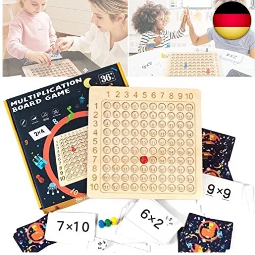 MEISHANG Montessori Multiplikationsbrett,Brettspiel Multiplikation,Hölzerne