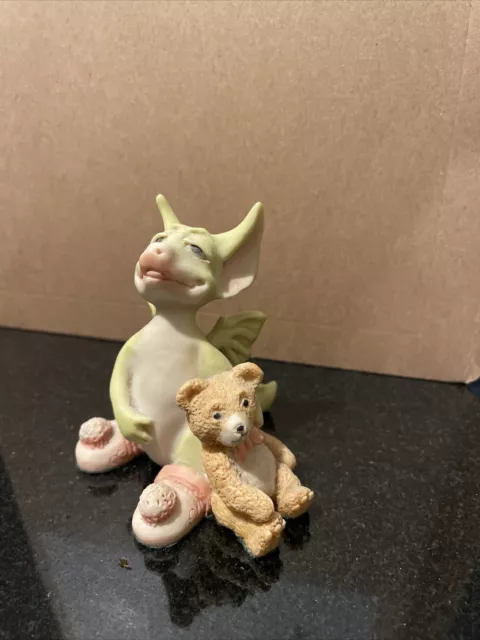 The Whimsical World Of Pocket Dragons 1989 Drowsy Dragon With Teddy Bear