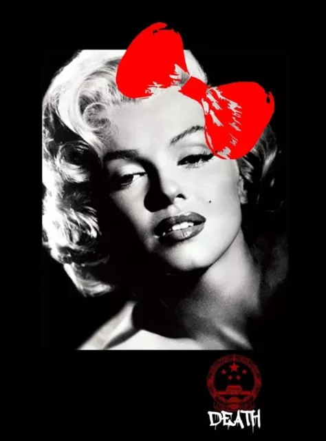 DEATH NYC Ltd signed Street art print 45x32cm Marilyn Monroe Black White Photo