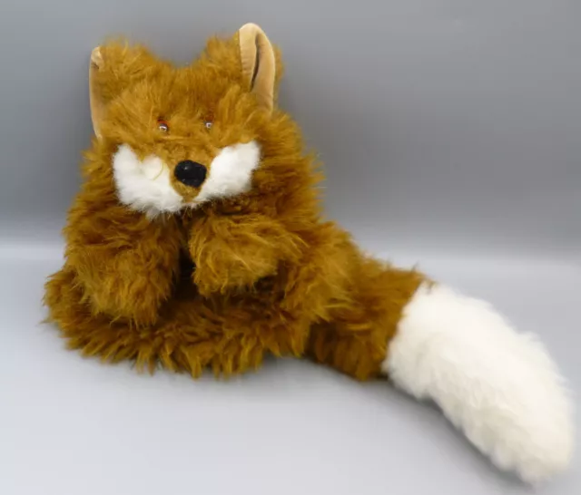 Vintage Fluppet Furrytails Furry Tails Fox Hand Puppet Soft Plush Toy Brown