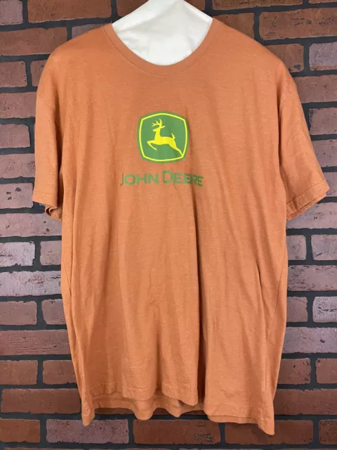 John Deere Men's T-Shirt  Logo Deere Graphic Pre-Shrunk Cotton 2XL Rust Orange