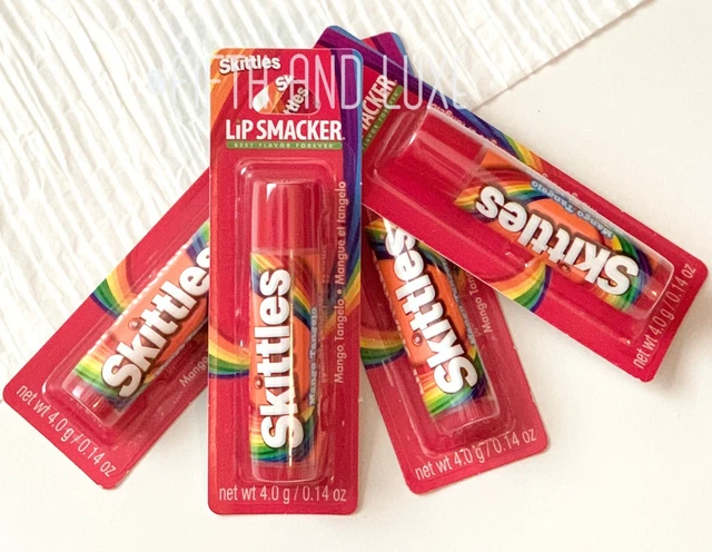 4 Pack~Lip Smacker SKITTLES MANGO TANGELO Lip Balm 0.14 Ounce~Sealed & Carded