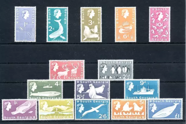 [48577] South Georgia 1963 Definitives Whales Seal Penguins MLH