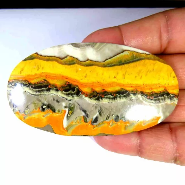 Large~166.70Cts.Natural Bumble Bee Eclipse Jasper Oval Cab 42x77x5mm Gemstone 2