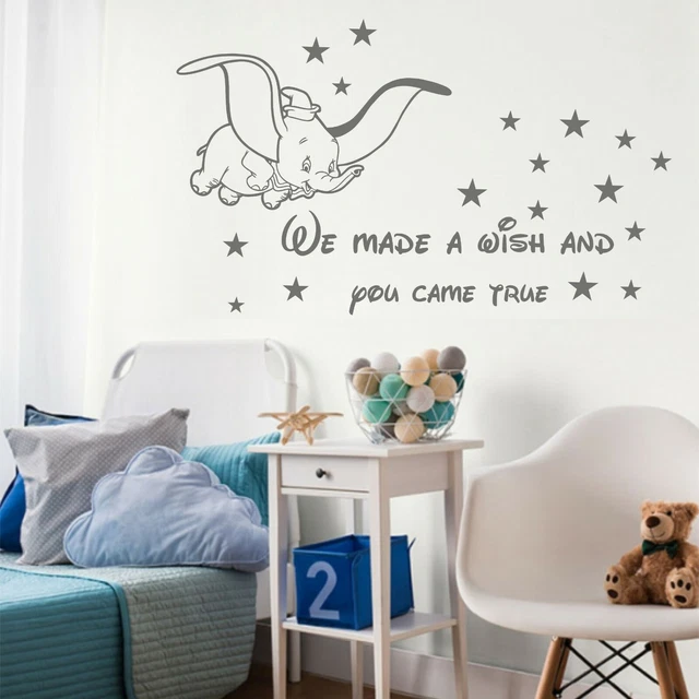 DUMBO WALL STICKERS We made a wish Stars Kids Baby Bedroom Decor