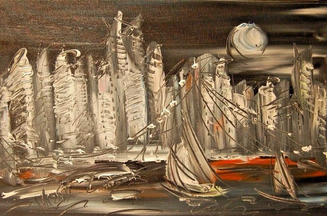 NEW YORK CITY Abstract Pop Art Painting Original Oil  Canvas Gallery Artist