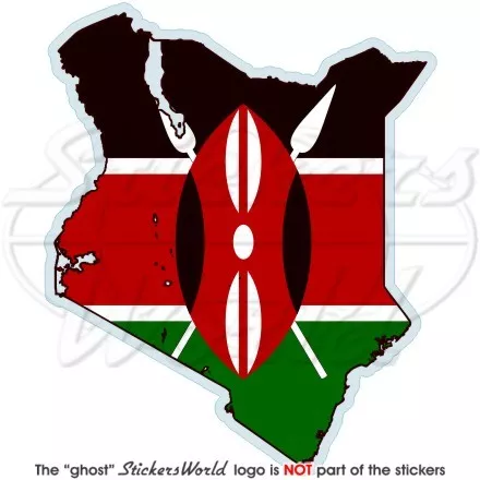 KENYA Kenyan AFRICA African Map-Flag Vinyl Bumper Sticker, Decal