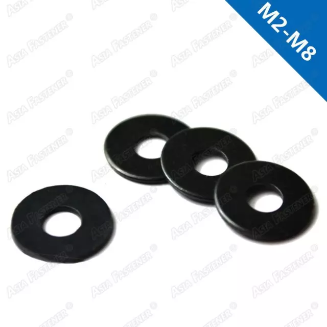 M2 / M2.5 / M3 / M4 / M5 / M6 / M8 Black-Zinc Flat Washers Plain Washers DIN125