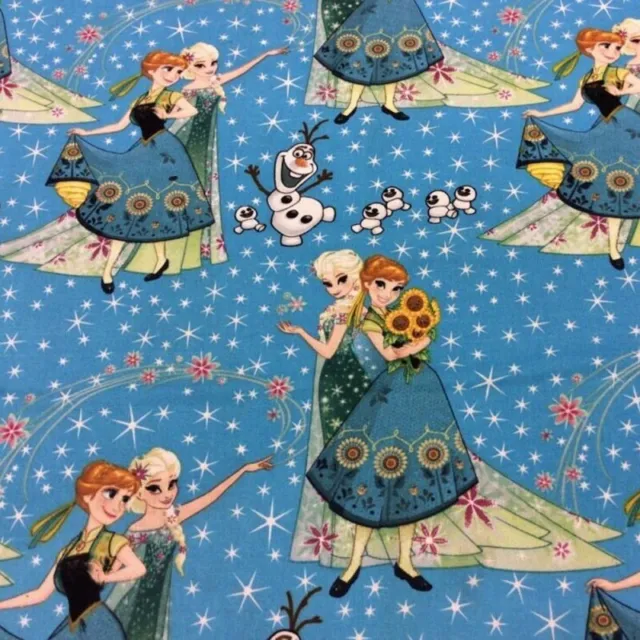 100% Cotton Fabric Springs Creative Disney Frozen Fever Elsa Anna Olaf Snowman