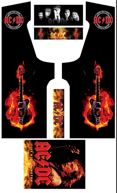 Stickers Borne Arcade (Mame ou Euro ou Personnalisé) - ACDC modèle 2