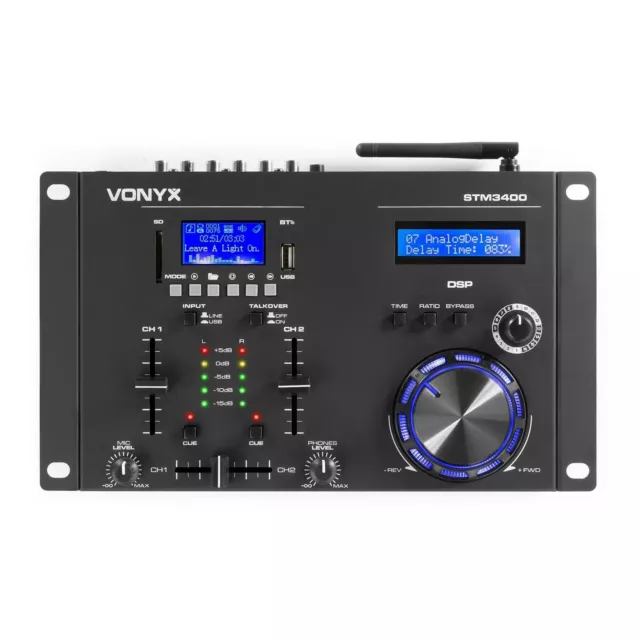 Table De Mixage 2 Canaux, Avec Scratch, Sd/Usb/Mp3/Bt - Stm3400