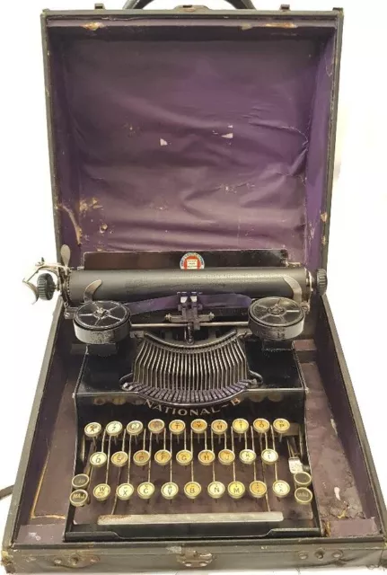 ►Antigua maquina de escribir NATIONAL B  portable circa 1917 rare TYPEWRITER►