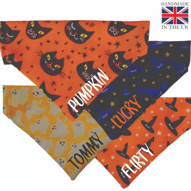 Handmade personalised Dog Bandana Slide on Collar Neckerchief Scarf Gift Present