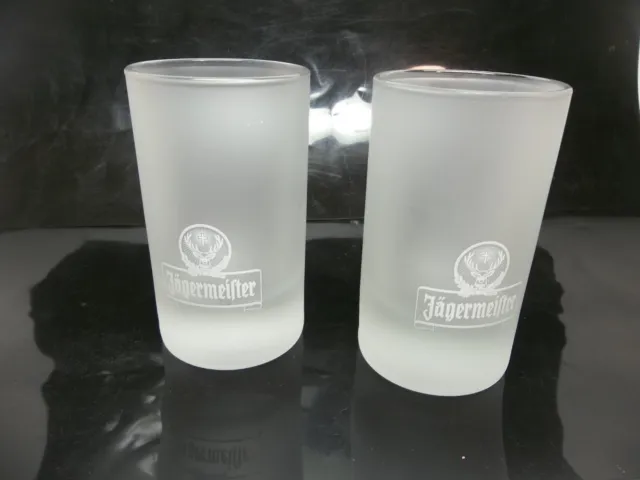 Frosted Jagermeister  Drink Shot Glass Barware set of 2