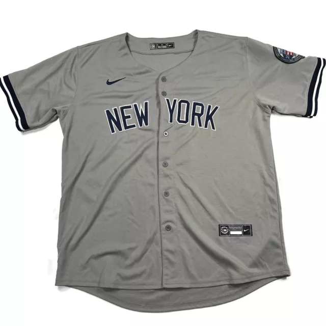 Nike New York Yankees Derek Jeter #2 Jersey Mens XL Gray MLB Baseball Away