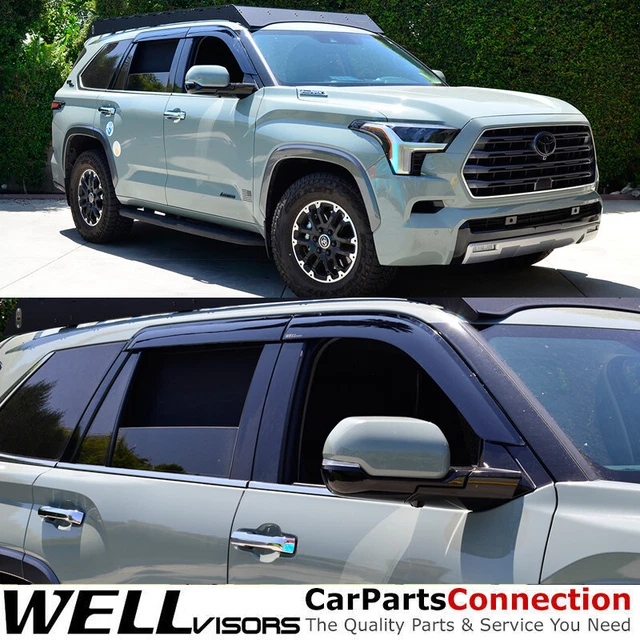 WELLVISORS WINDOW VISORS For 20232024 Toyota Sequoia Smoke Tint