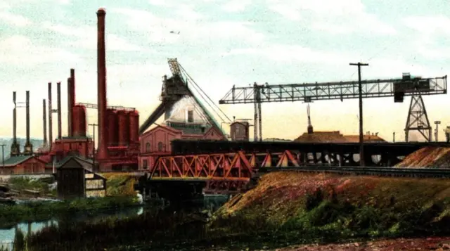 C.1907 BLAST FURNACE, CANAL DOVER, OH, TUSCARAWAS COUNTY, CRANE Postcard P20