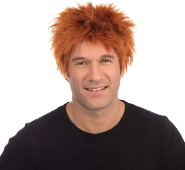 Ginger Chisel Wig - Men's Halloween Costume - Flashy Red Hair - UK Brand