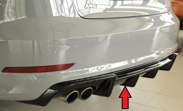 Rieger Diffusor für Audi A3 8V Limousine Cabrio VFL S-Line Heck schwarz glanz