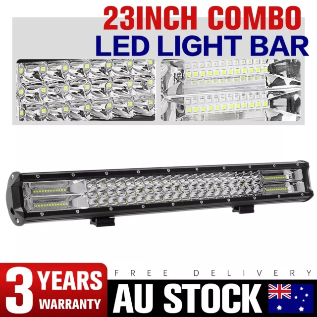 23inch Cree LED Light Bar Triple Row Spot Flood Combo Driving Offroad Lamp