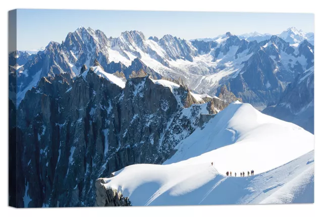 Stampa su Tela Vernice Effetto Pennellate montagne neve