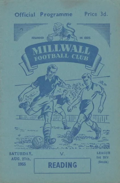 MILLWALL v READING Div 3 (Sth) 1955-1956