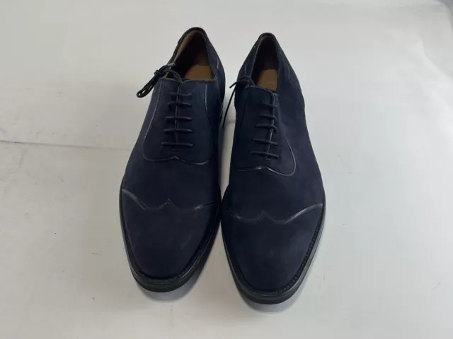 Mens Mezlan Blue Suede Oxford Dress Shoes 9M NEW