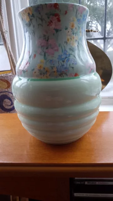 Vintage Shelley Pottery Art Deco  'Melody' Chintz Large  Eight Inch Vase