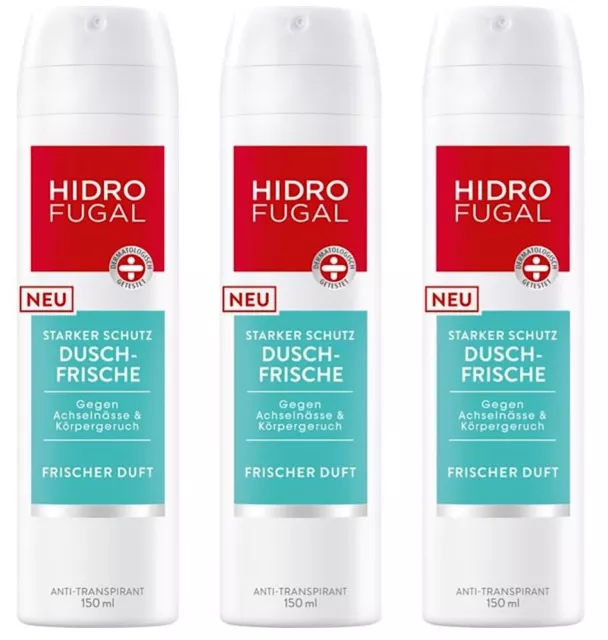 ✅ HidroFugal Dusch-Frische Deo Spray Deodorant Antitranspirant 3 x 150 ml ✅