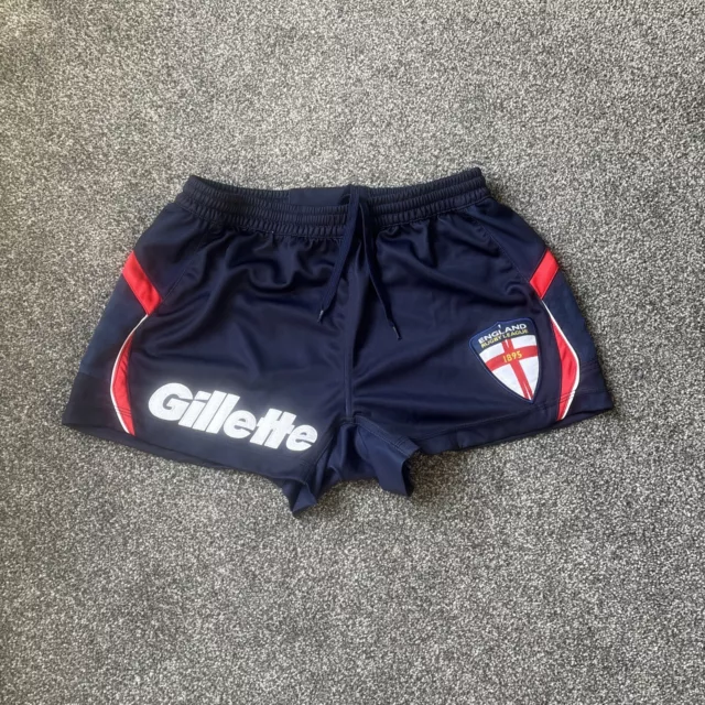 BLK England Rugby League Shorts Sponsored By Gillette Size M