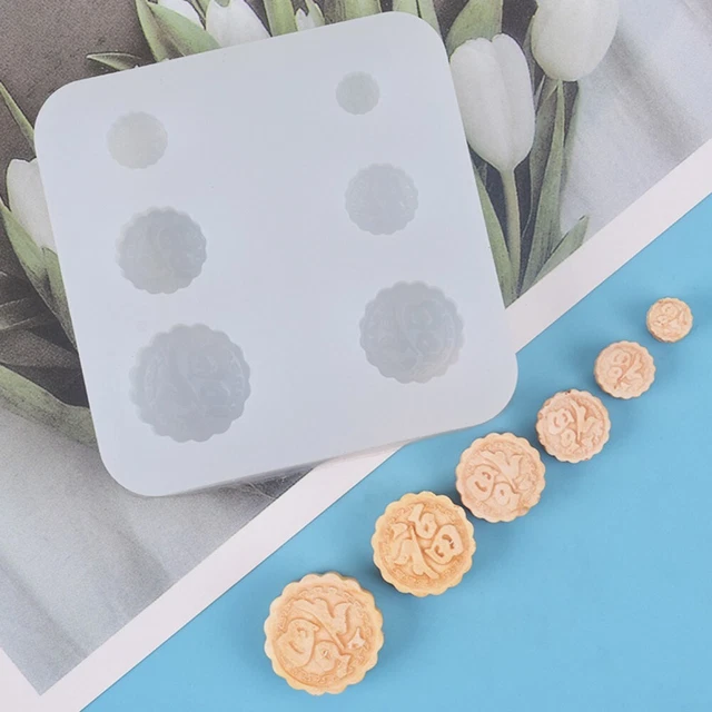 4 Moules à Gâteau De Lune Avec 12 Tampons - 50g & 100g | Plastique ABS & Inox | Pour Pâtisserie DIY