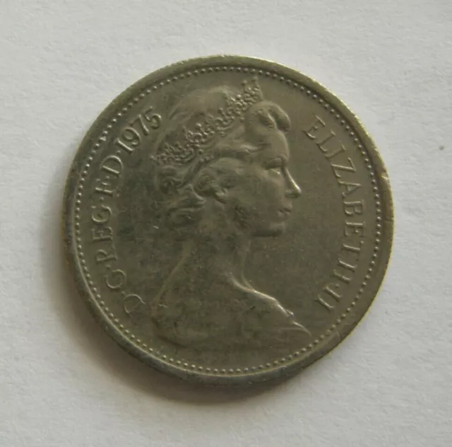 Great Britain Coin 5 New Pence 1975 Elizabeth II Copper-nickel 23.59mm