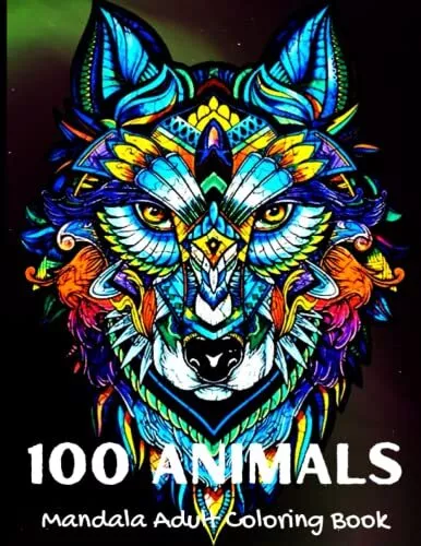 100 Animals Mandala Adult Coloring Book: ..., Lucy Read