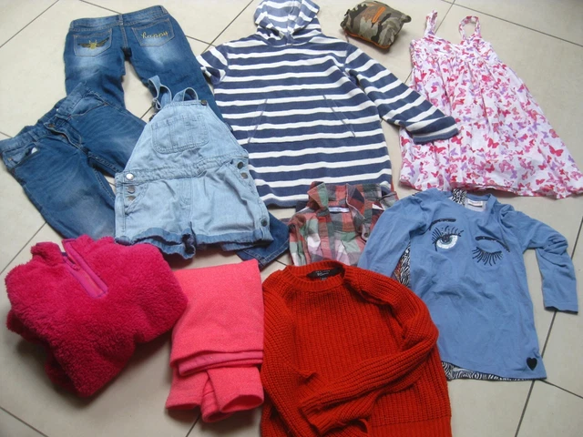 PACCHETTO VESTITI RAGAZZE 9 10 anni asciugamano pavimento FELPA CON CAPPUCCIO MONSOON abito lettini jeans