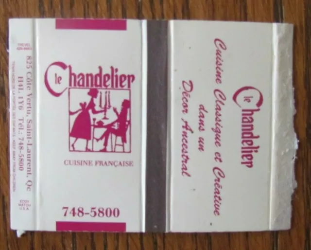 Girlie Matchbox Cover: Le Chandelier (Saint-Laurent - Montreal, Quebec) -D12