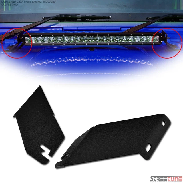 For 20" Led Fog Light Bar FRC 07-18 Wrangler Textured Blk Offroad Hood Mounting